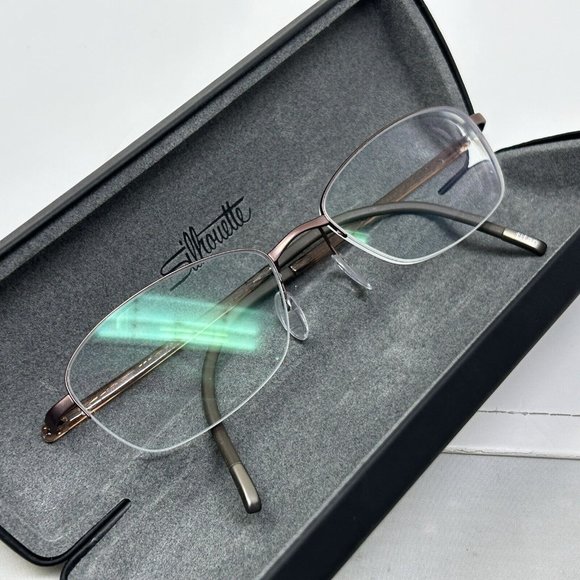 Silhouette 4453 40 6057 Titanium Brown Half Rim Eyeglasses Frames 52-18 140 - Picture 13 of 13